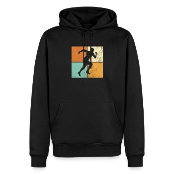 Joggen - Männer Premium Bio Hoodie - Schwarz - Vorne - Nico (187cm)