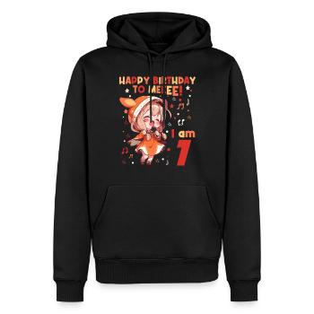 Anime Mandga K-Pop KPop Girl 7ème anniversaire - Sweat à capuche Premium bio Homme - noir - Devant - Nico (187cm)