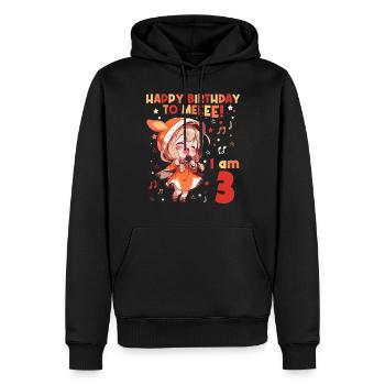 Anime Mandga K-Pop KPop Girl 3ème anniversaire - Sweat à capuche Premium bio Homme - noir - Devant - Nico (187cm)