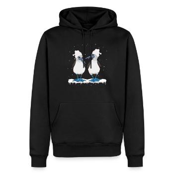 Winter Galapagos Islands Blaufußtölpel - Männer Premium Bio Hoodie - Schwarz - Vorne - Nico (187cm)
