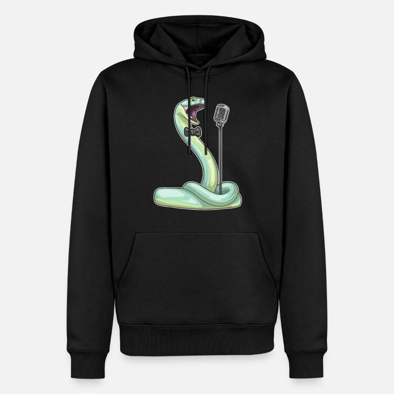 Snake Singer Microphone Musique - Sweat à capuche Premium bio Homme - noir