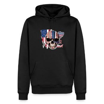 Skulls Skull Amerika Flagge Totenkopf Knochen - Männer Premium Bio Hoodie - Schwarz - Vorne - Nico (187cm)