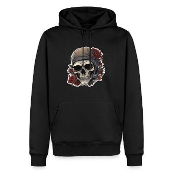 Crânes Crâne Crâne Crâne Os du crâne - Sweat à capuche Premium bio Homme - noir - Devant - Nico (187cm)