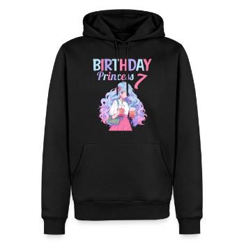 Anime Mandga Boba Bubble Tea 7ème anniversaire - Sweat à capuche Premium bio Homme - noir - Devant - Nico (187cm)