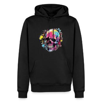 Crânes Crâne Crâne Crâne Os du crâne - Sweat à capuche Premium bio Homme - noir - Devant - Nico (187cm)