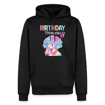 Anime Mandga Boba Bubble Tea 8ème anniversaire - Sweat à capuche Premium bio Homme - noir - Devant - Nico (187cm)