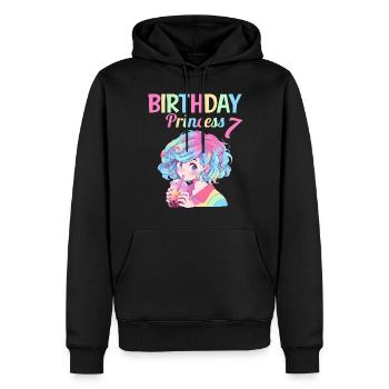 Anime Mandga Boba Bubble Tea 7ème anniversaire - Sweat à capuche Premium bio Homme - noir - Devant - Nico (187cm)