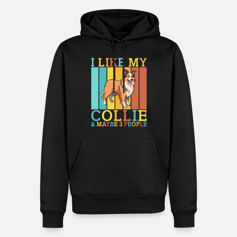 Cadeaux Collie - Sweat à capuche Premium bio Homme - noir