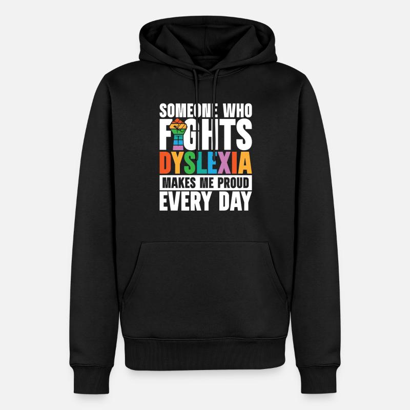 Dyslexie Enseignant Dyslexique - Sweat à capuche Premium bio Homme - noir