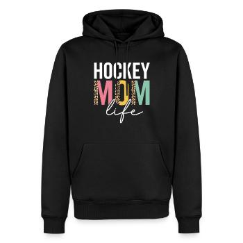 Hockey Mama Leben Leopard Gepard Lustig Hockey Mama - Männer Premium Bio Hoodie - Schwarz - Vorne - Nico (187cm)