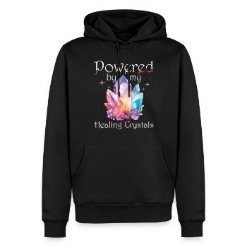 Funny Gemstone Chakra Healer Spiritual - Men’s Premium Organic Hoodie - black - Front - Nico (187cm)