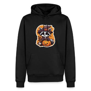 Waschbär Halloween Waschbär Kostüm Tiere - Männer Premium Bio Hoodie - Schwarz - Vorne - Nico (187cm)