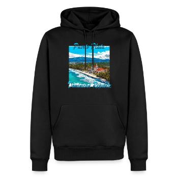 Soleil d’été à Puerto Plata: destination de rêve - Sweat à capuche Premium bio Homme - noir - Devant - Nico (187cm)