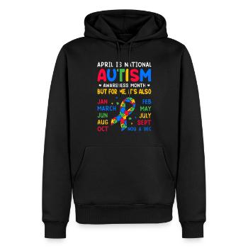 Autisme Sensibilisation Autistique Drôle Spectre de l’autisme - Sweat à capuche Premium bio Homme - noir - Devant - Nico (187cm)