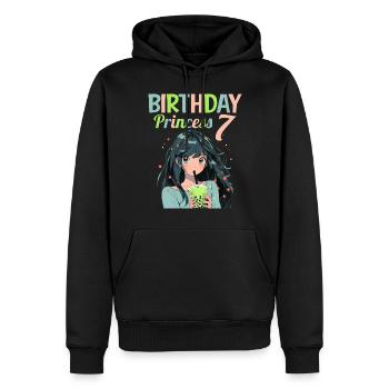Anime Mandga Boba Bubble Tea 7ème anniversaire - Sweat à capuche Premium bio Homme - noir - Devant - Nico (187cm)