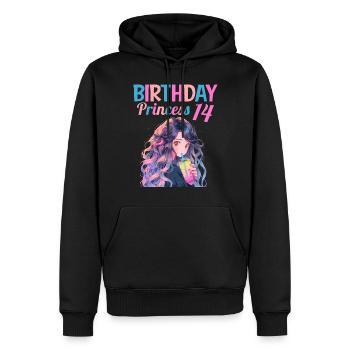 Anime Mandga Boba Bubble Tea 14th Birthday - Men’s Premium Organic Hoodie - black - Front - Nico (187cm)