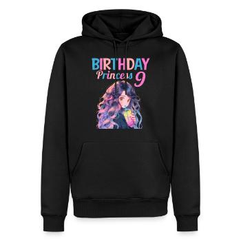 Anime Mandga Boba Bubble Tea 9ème anniversaire - Sweat à capuche Premium bio Homme - noir - Devant - Nico (187cm)
