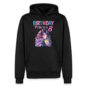 Anime Mandga Boba Bubble Tea 8ème anniversaire - Sweat à capuche Premium bio Homme - noir - Devant - Nico (187cm)