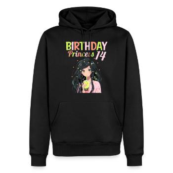 Anime Mandga Boba Bubble Tea 14th Birthday - Men’s Premium Organic Hoodie - black - Front - Nico (187cm)