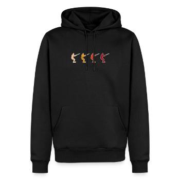 Kite Surfen Retro - Männer Premium Bio Hoodie - Schwarz - Vorne - Nico (187cm)