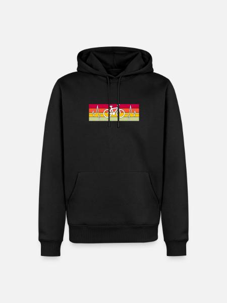 Bicycle Heartbeat Retro - Men’s Premium Organic Hoodie - black