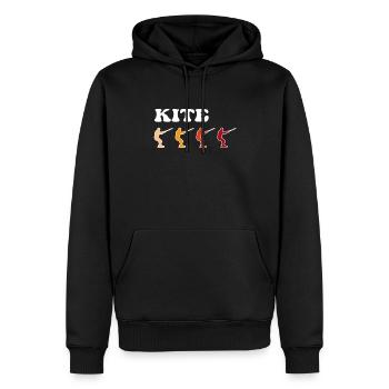 Kite Surfen Retro - Männer Premium Bio Hoodie - Schwarz - Vorne - Nico (187cm)