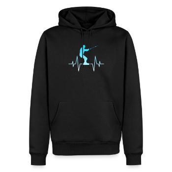 Kite Surf Heartbeat - Sweat à capuche Premium bio Homme - noir - Devant - Nico (187cm)