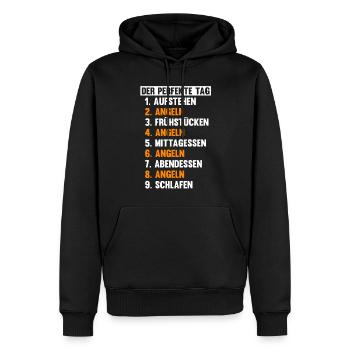 Angel Fischen Angeln Angler - Männer Premium Bio Hoodie - Schwarz - Vorne - Nico (187cm)