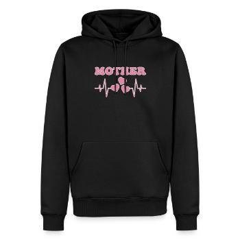 Les battements de cœur de la mère - Sweat à capuche Premium bio Homme - noir - Devant - Nico (187cm)