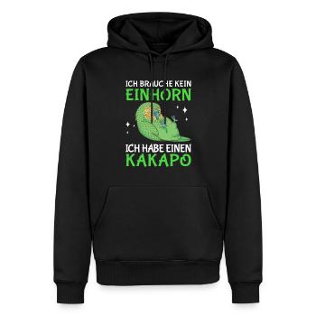 Ich habe einen Kakapo Neuseeland Papagei - Männer Premium Bio Hoodie - Schwarz - Vorne - Nico (187cm)