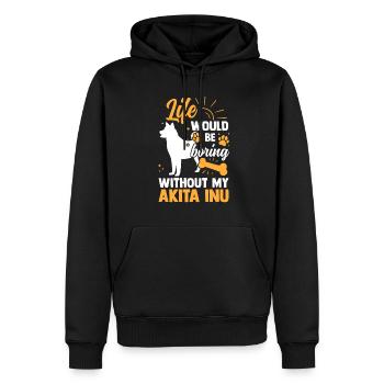 Ennuyeux sans Akita Inu Akita japonais - Sweat à capuche Premium bio Homme - noir - Devant - Nico (187cm)