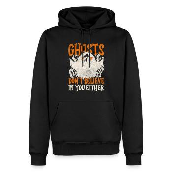 Les fantômes de Geisterjagd ne croient pas en vous non plus - Sweat à capuche Premium bio Homme - noir - Devant - Nico (187cm)