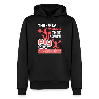 Cheerleading Cheerleaders The Only Humans Can Fly - Men’s Premium Organic Hoodie - black - Front - Nico (187cm)