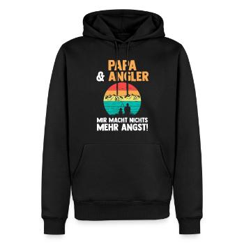 Angel Vater Papa Fischen Angeln Angler - Männer Premium Bio Hoodie - Schwarz - Vorne - Nico (187cm)