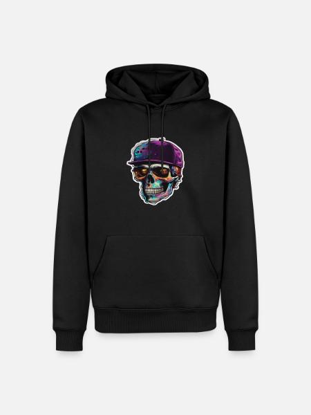 Skull Occhiali da sole Skulls Skull Skulls Skulls - Felpa con cappuccio ecologica premium da uomo - nero