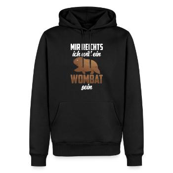 Will ein Wombat sein Australien Beuteltier - Männer Premium Bio Hoodie - Schwarz - Vorne - Nico (187cm)