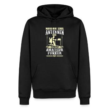 Amateurfunker genug Antennen Hobbyfunker - Männer Premium Bio Hoodie - Schwarz - Vorne - Nico (187cm)