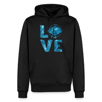 Manta Ray Love Mantarochen Liebhaber Stachelrochen - Männer Premium Bio Hoodie - Schwarz - Vorne - Nico (187cm)