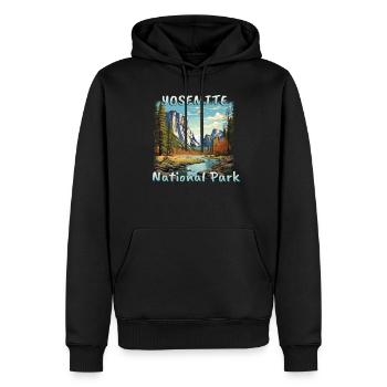 USA Yosemite National Park Sierra Nevada Bunt Cool - Männer Premium Bio Hoodie - Schwarz - Vorne - Nico (187cm)