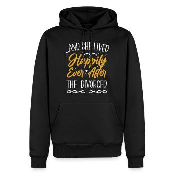 Happy Divorce Party …And She Lived - Männer Premium Bio Hoodie - Schwarz - Vorne - Nico (187cm)