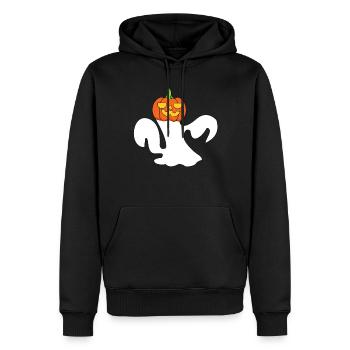 Funny Pumpkin Halloween Ghost Kürbis Geist - Men’s Premium Organic Hoodie - black - Front - Nico (187cm)