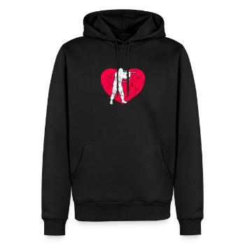 Soldat - Männer Premium Bio Hoodie - Schwarz - Vorne - Nico (187cm)