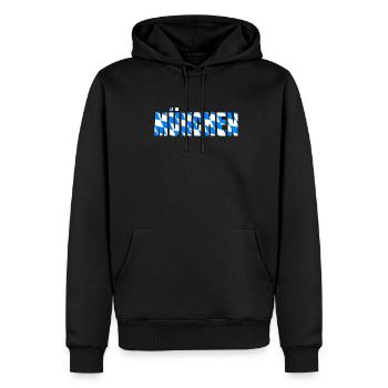 München - Männer Premium Bio Hoodie - Schwarz - Vorne - Nico (187cm)