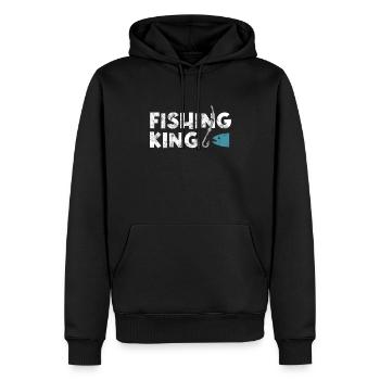 Roi de la pêche - Sweat à capuche Premium bio Homme - noir - Devant - Nico (187cm)