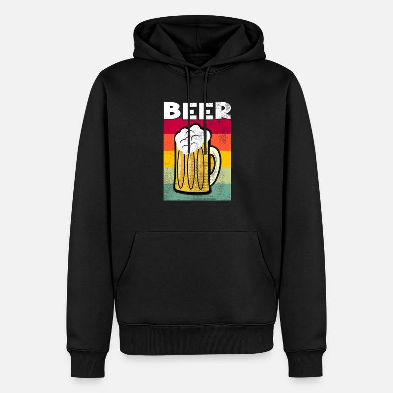 Bier Retro - Männer Premium Bio Hoodie - Schwarz