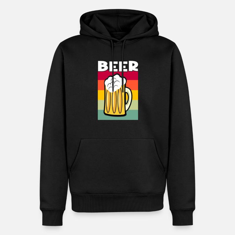 Bière Rétro - Sweat à capuche Premium bio Homme - noir