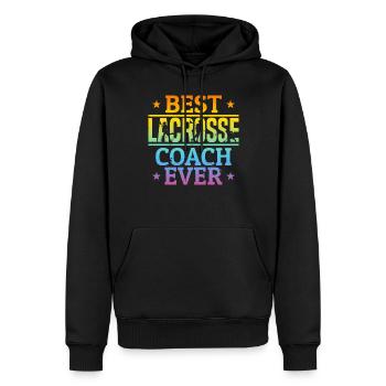 Joueur de crosse Entraîneur de crosse - Meilleur joueur de crosse - Sweat à capuche Premium bio Homme - noir - Devant - Nico (187cm)