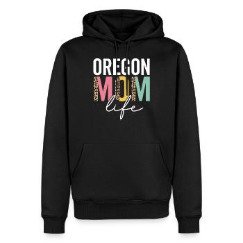 Oregon Mama Leben Lustig Mama Leopard Oregon Mama - Männer Premium Bio Hoodie - Schwarz - Vorne - Nico (187cm)