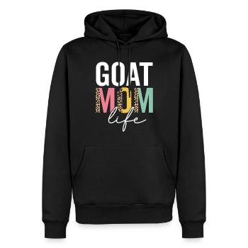 Goat Mom Life Funny Mom Leopard Goat Mama Cheetah - Men’s Premium Organic Hoodie - black - Front - Nico (187cm)