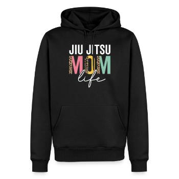 Jiu Jitsu Mom Life Funny Mom Leopard Jiu Jitsu - Sweat à capuche Premium bio Homme - noir - Devant - Nico (187cm)